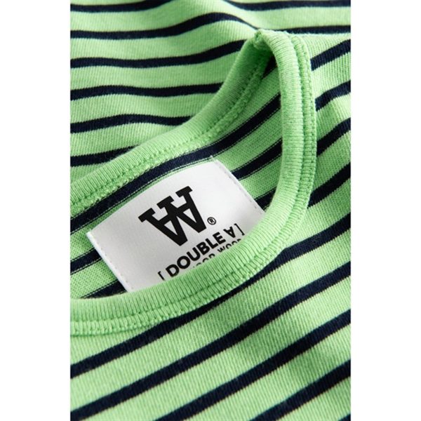 Wood Wood Pale Green Navy Stripes Kim Bluse For Cheap