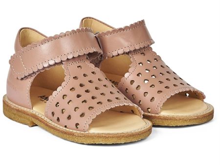 Angulus Begyndersandal M. Velcrolukning Og Hjerter Dark Peach Online Sale