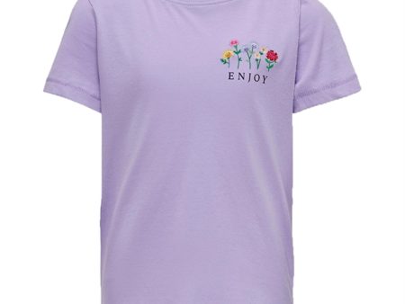 Kids ONLY Purple Rose Emma Flower T-shirt For Discount