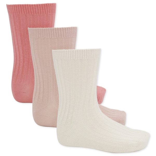 Konges Sløjd Rib Strømper 3-pak Desert Rose Creme Rose Rose For Cheap