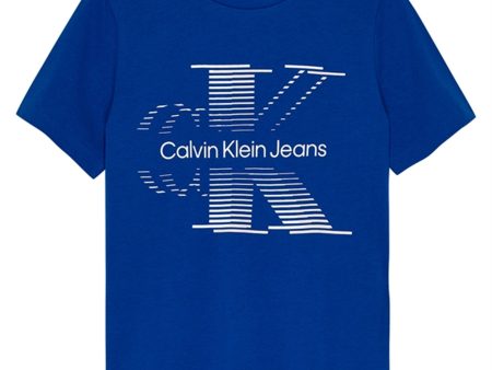 Calvin Klein Lined Monogram T-Shirt Ultra Blue on Sale