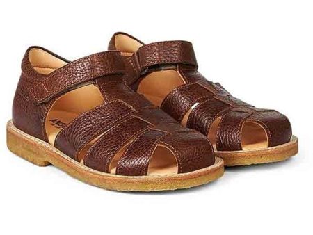 Angulus Sandal M. Velcrolukning Mellembrun Hot on Sale