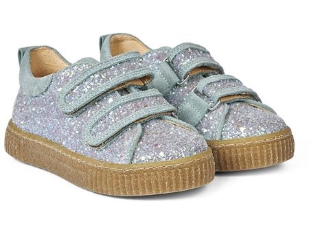 Angulus Glitter Sneaker M. Velcrolukning Mint Glitter Mint on Sale