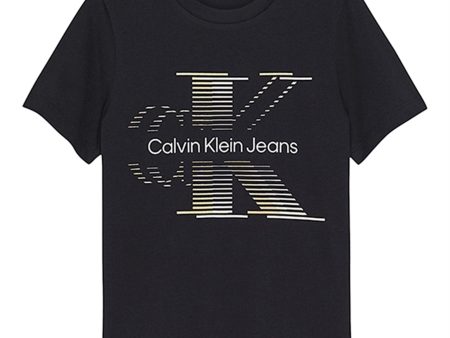 Calvin Klein Lined Monogram T-Shirt Black Sale