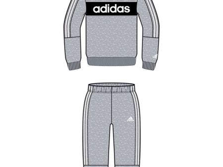 adidas Light Grey Heather Sweat Set For Cheap