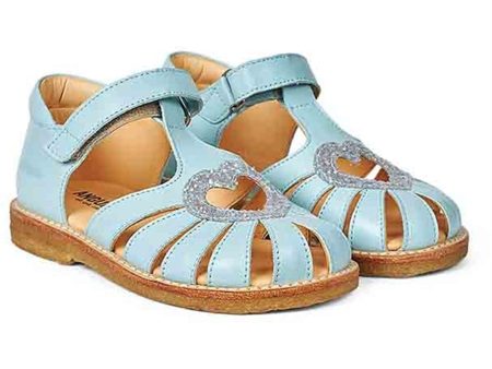 Angulus Hjerte Sandal M. Velcrolukning Mint Mint Glitter Online Sale