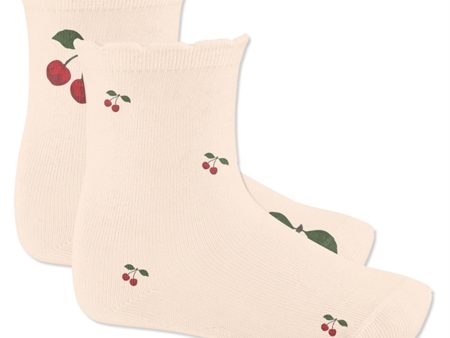 Konges Sløjd Jacquard Strømper 2-pak Big Cherry Cherry Discount