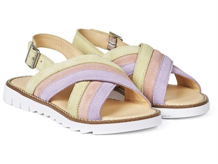 Angulus Sandal M. Åben Tå Og Spændelukning Lilac Peach Lysegul Online now